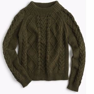 J. Crew Mockneck Cable Knit Sweater